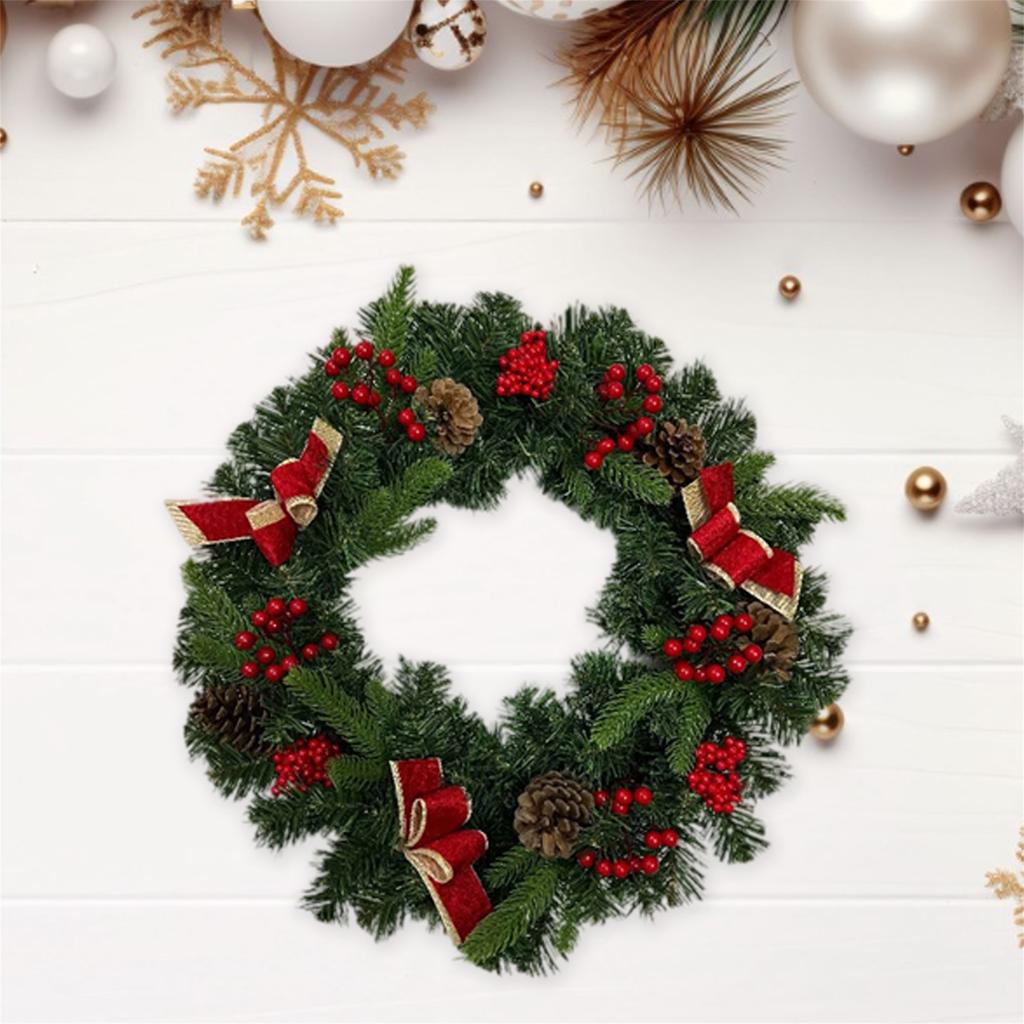 Festive Holiday Garland with Pinecones and Bows Elegant Christmas Tree Ornaments for Festive Home Decorations and Parties