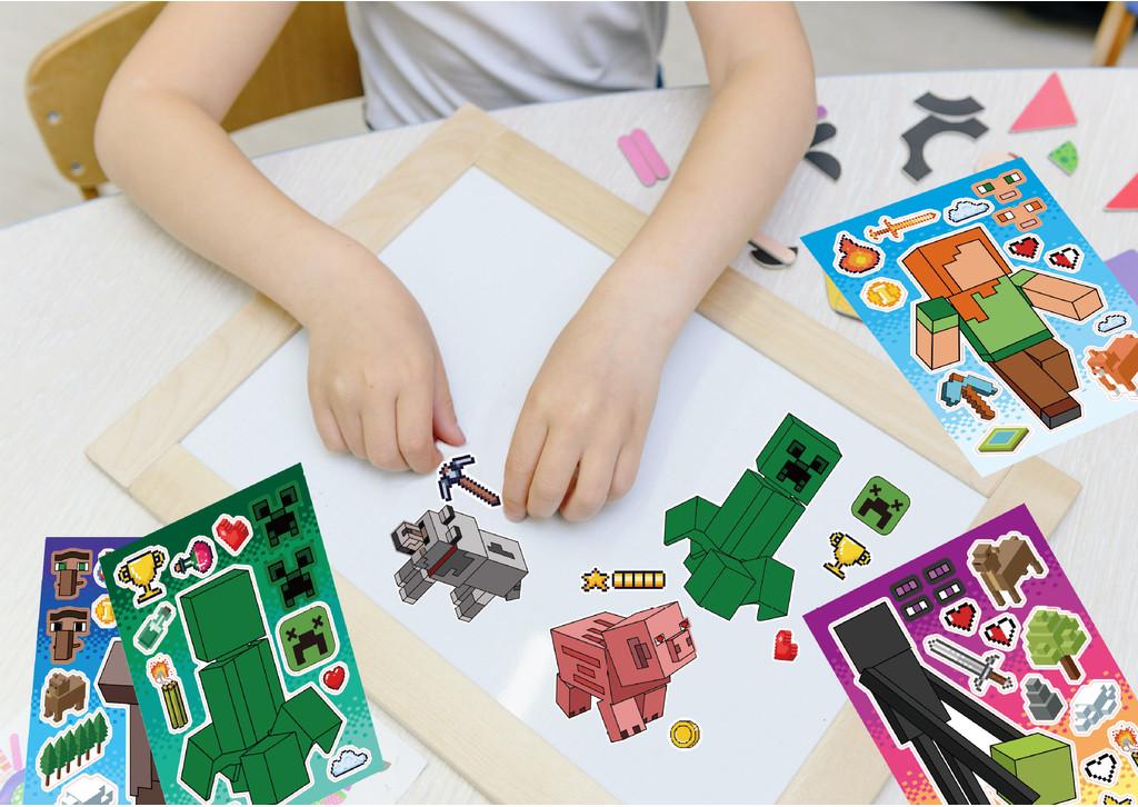 Adorable Cm2305008 Kids Anime Cartoon My World Interactive Puzzle Diy Sticker Set For Creative Fun