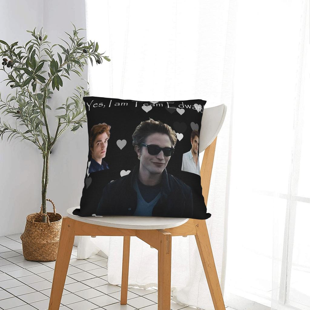 Federa per Cuscino Divertente Edward Cullen Jacob Twilight Copricuscino Morbido Federa Moderna per Sedia Divano Decorazione Casa