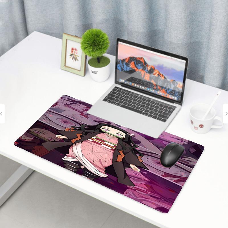 Demon Slayer Print Mouse Pad, Anti‑Slip Desktop keyboard Mat, for PC Laptop Gaming Working Daily Use, Cool Festival Surprise Gift