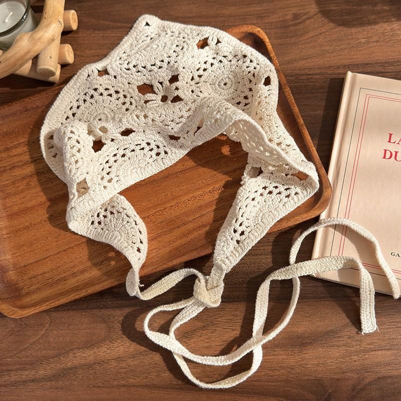 Schal Stirnband Französisch Retro Karomuster Süß Und Niedlich Kopftuch