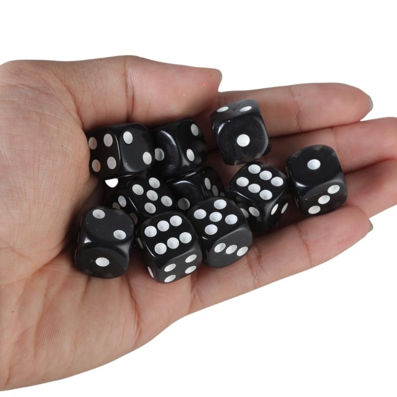 10Pcs 16mm 6 Sided Acrylic Number Cubes Coener Kid Toys for Digital Game Dice