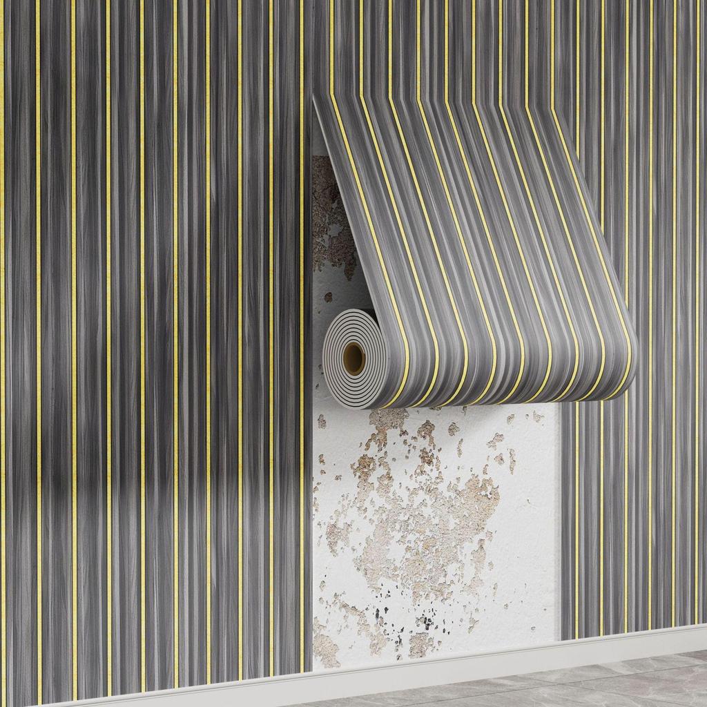 Waterproof Wood Grain Self-Adhesive Faux Lattice Wall Sticker for Living Room