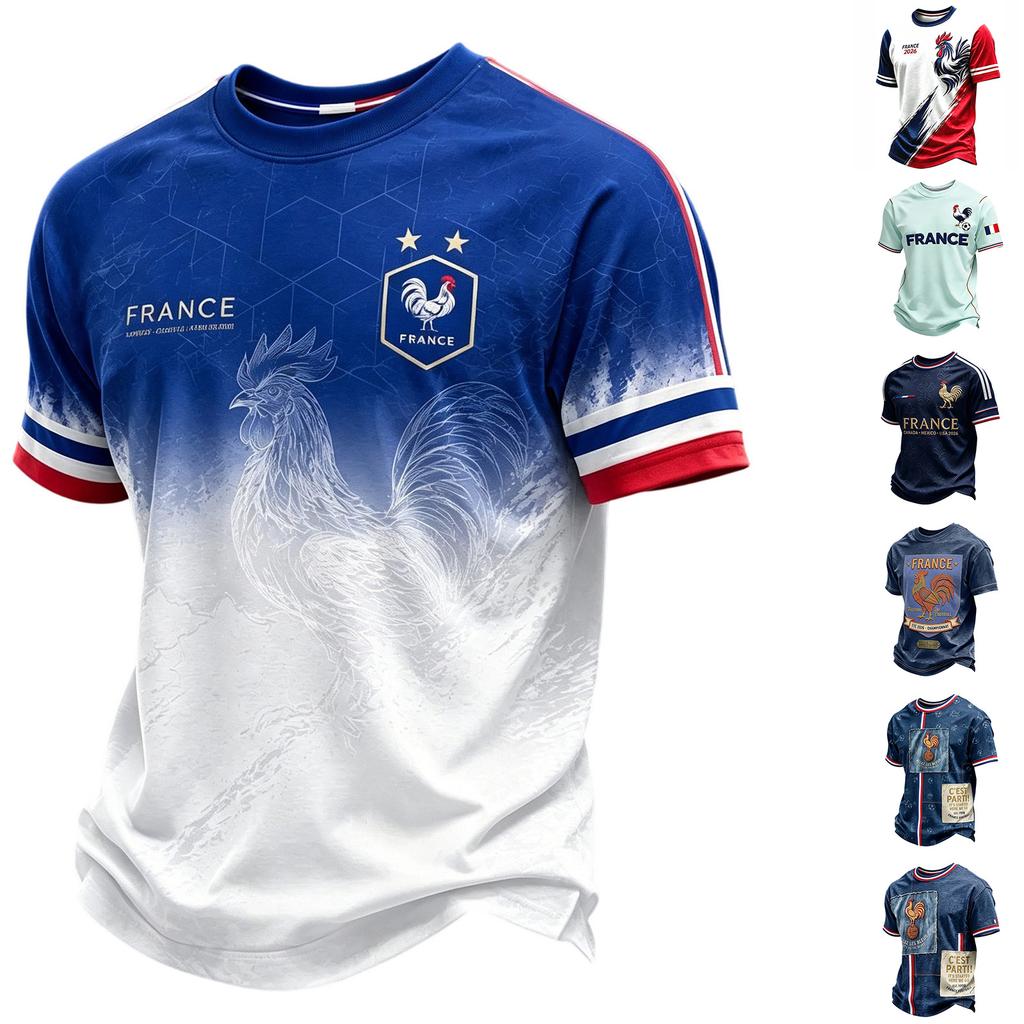 Herren Freizeit-T-Shirt mit kurzem Ärmel und Grafikdruck, Leicht, Atmungsaktiv, Rundhals für den Sommer