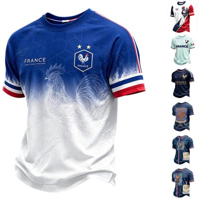 Tricou casual pentru bărbați cu mânecă scurtă și imprimeu grafic, ușor, respirabil, cu gât rotund, pentru vară