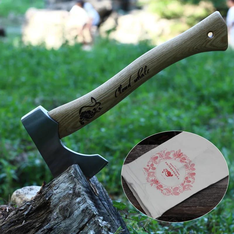 NEW Hand-forged Outdoor Portable Camping T actics Hand-axe Chopping Firewood Woodworking Mountain Axe Cutting