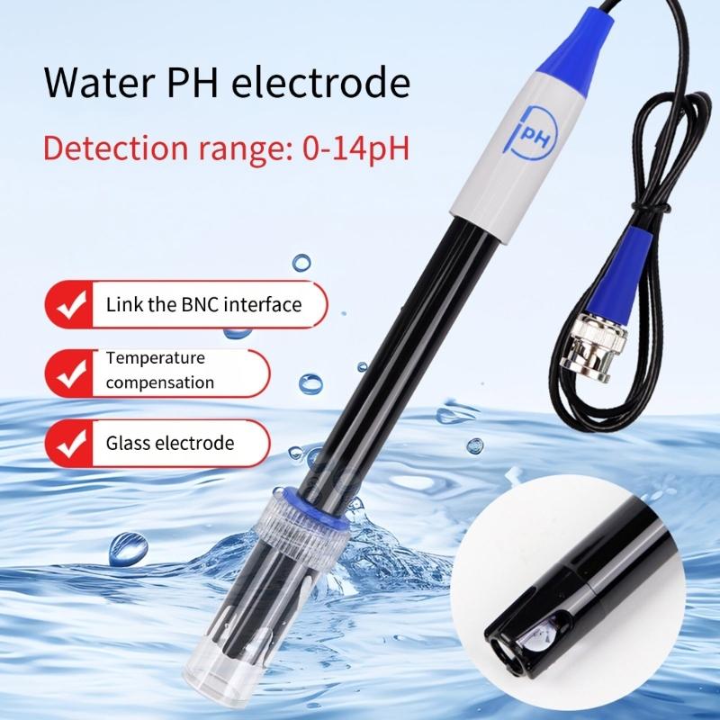 0-14pH Electrode Probes BNC Connector Cable for 0-14pH Meter Monitors Controllers Test Sensors Replace for Aquariums