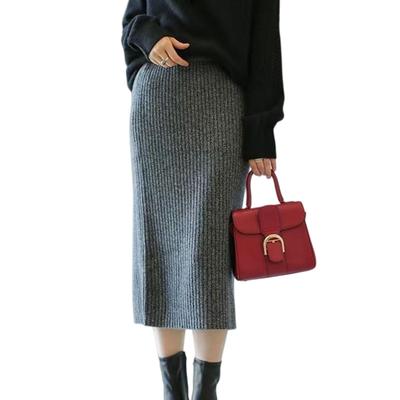 Knit Pleated Pencil Rib Elastic Midi Cold Office [7-livehouse] Women's Skirt, Knit, Waist, Length, Warm, Stretch, Leg-Slimming, Cute, Weather, Wear,