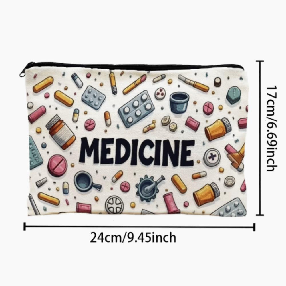 

Zipper Closure Cosmetic Bag Canvas Cable Organizer Bag New Snacks Storage Bag Travel Use G-24x17cm