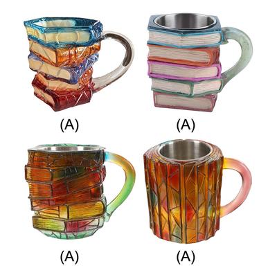 3D Bemalte Buch Tasse Verschleißfest Bücher Trinkgefäß Mehrzweck Einzigartig Handgefertigt Trinkbecher für Bier Wein Saft Tee Kaffee