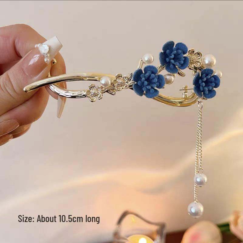 

Заколка-гребень в древнем стиле с кисточкой для прически «пучок»