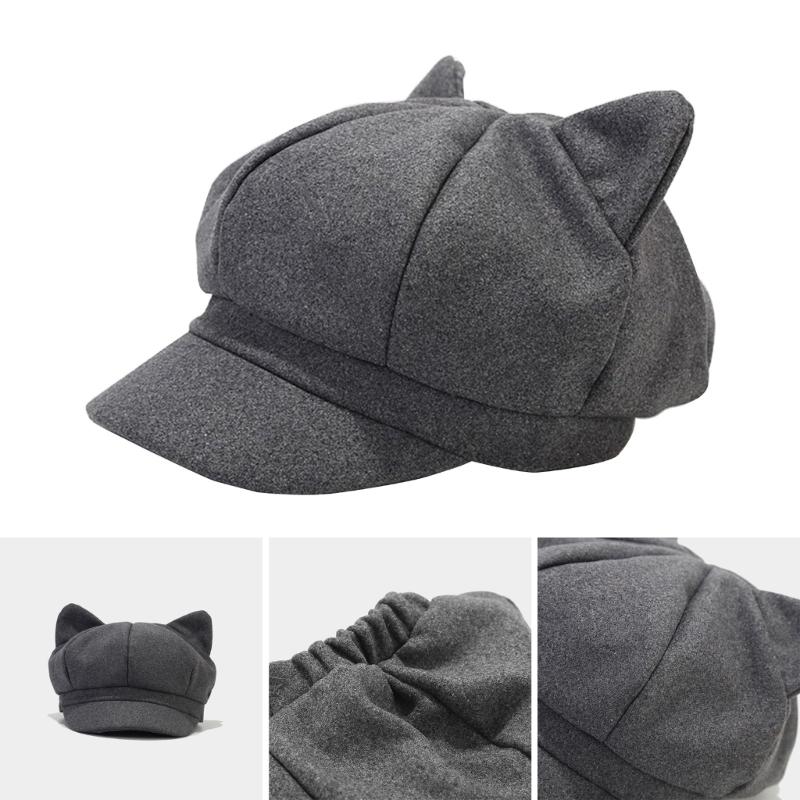 Fashionable Chauffeur Hat Beret Cap Octagonal Hat Girls Casual Head Accessories