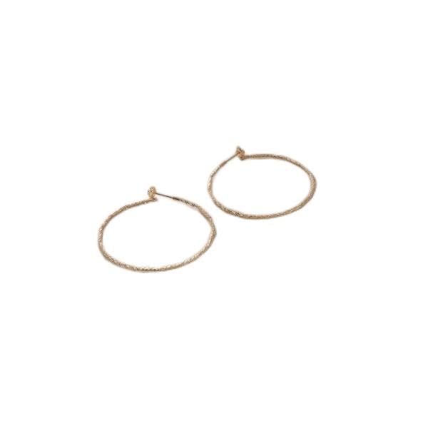 K18 Mirror Cut Bead Hoop Earrings Yellow Gold 00 [Kokoshnick] (small) (100)
