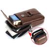 Men's Mobile Phone Waist Bag Outdoor Work Chest Bag PU Cigarette Case Key Chain Wear Belt Backpack Sport Hiking Portable Satchel