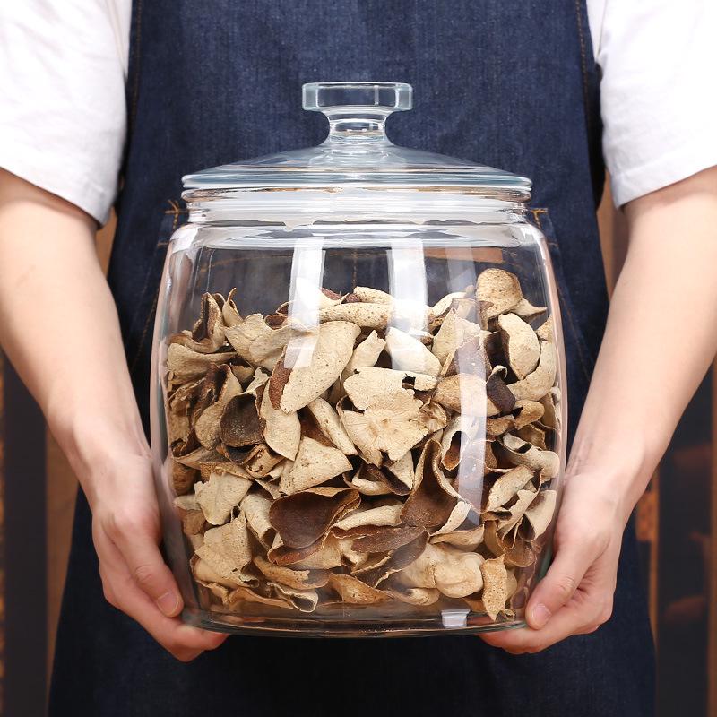 Large Glass Food-Grade Storage Jar for Dried Tangerine Peel and Tea Sealed for Freshness