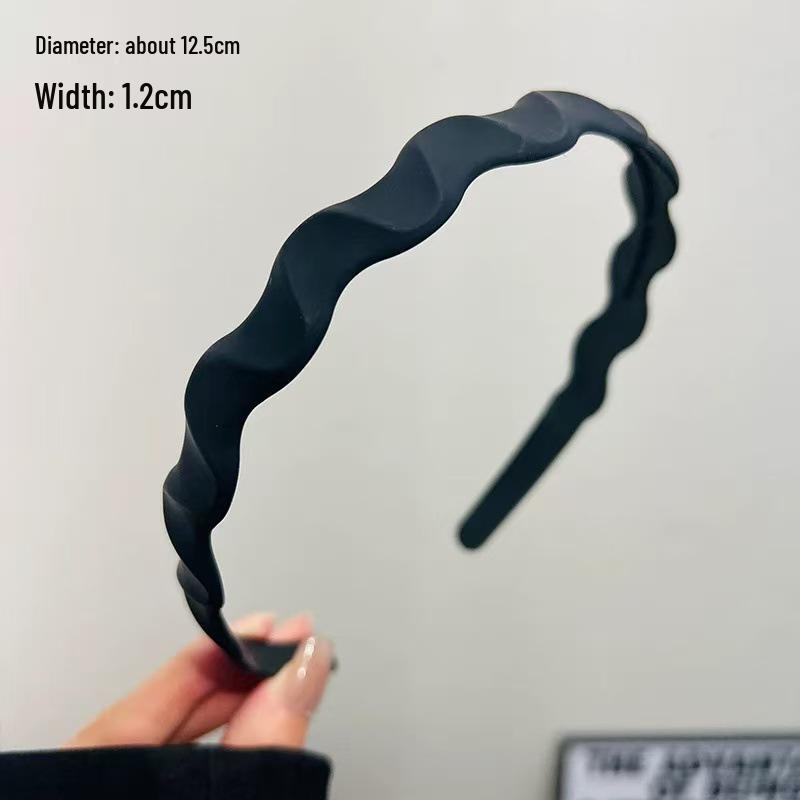 Korean Style Frosted Wave Headband Hair Tamer for Flyaways, High Skull Top, Non-Slip Hair Clip with Teeth for Women.