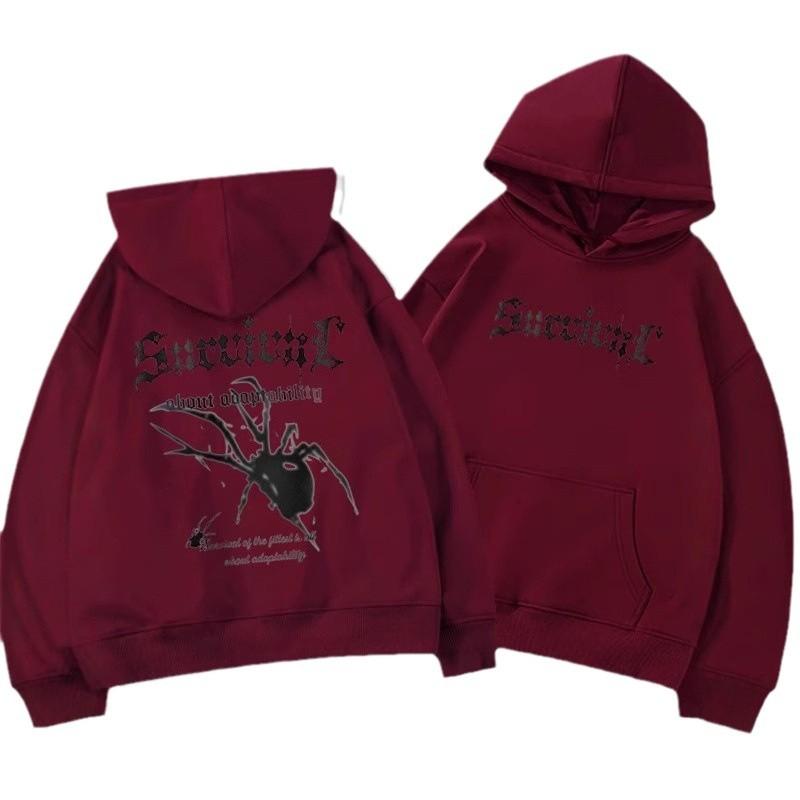 Vintage Stil Hiphop Kapuzenpullover für Herren Winter Neu Hip Hop Vibe Partnerjacke