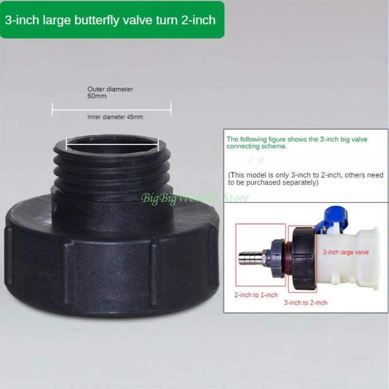 24TE IBC Tote Water for Tank Garden Hose Adapter Fitting 3 Inch to 2 Inch 100mm to 60mm Pipe Tap Connector Tonnage Joint Part