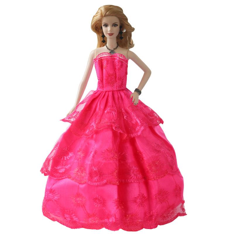 30cm Doll Clothes Wedding Dress Princess Tail Skirt Evening Dress Girl Toy Half-covered Big Skirt