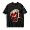 Vintage Japanese Red Oni Head Print Streetwear Casual Loose Tee Pure Cotton T-shirt