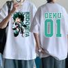 Hot Anime Deku Printed Women Men Summer Short Sleeve Tee Shirts Round Neck Casual Fashion Y2k Unisex Tops
