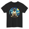 Van Gogh Cute Siamese Art T Shirt Cat Lovers Funny