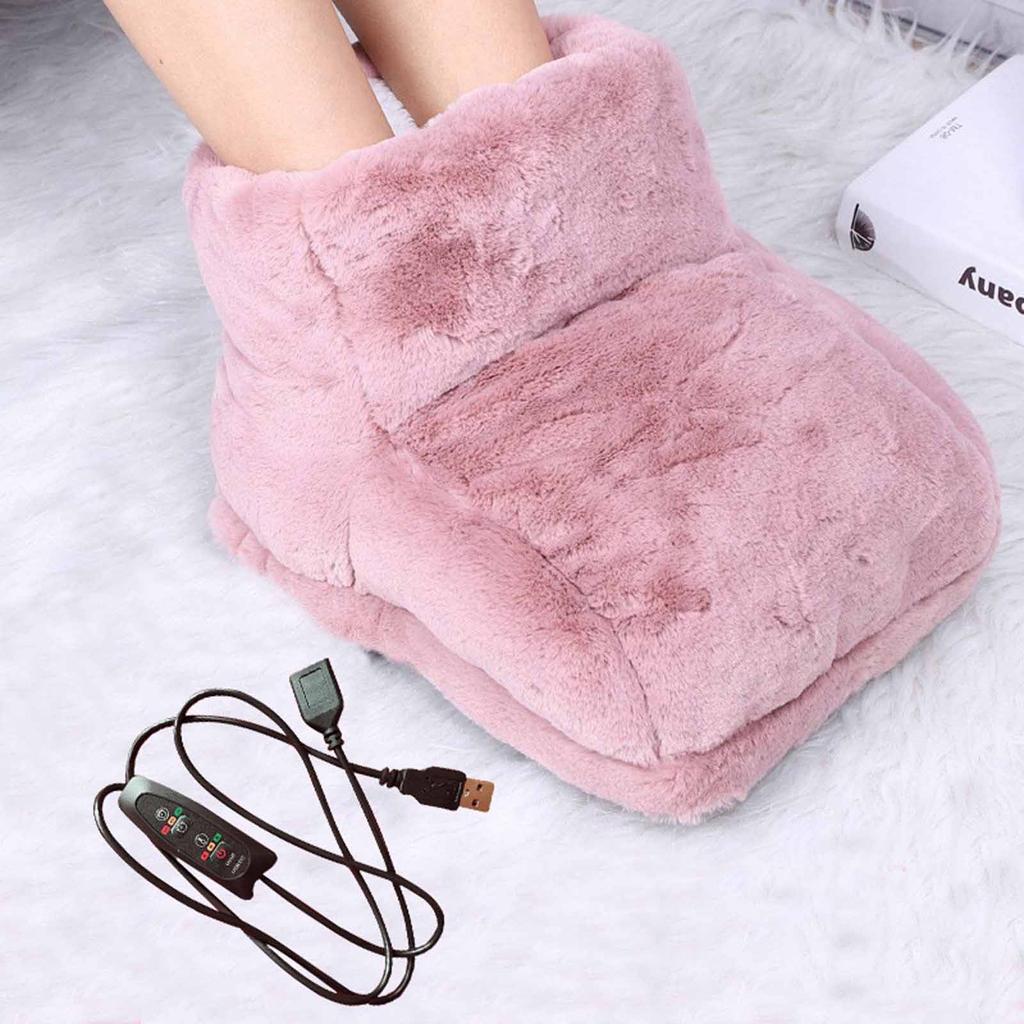 USB Electric Heater Foot Warmer Heated Comfort Fleece Suede Cushion Couple Warm Foot Cover Feet Heating Pads For Home Sleeping