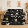 Kpop Stray Kids Musik Star Flanelldecke Weiche Warme Überwurfdecke für Schlafzimmer Wohnzimmer Bett Reise Camping Picknick Geschenk