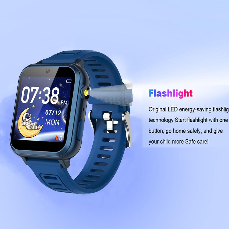 Children's Wristwatch 24 Games Kids Smart Watch Music Play Pedometer Tracker Time Display Video Audio Record Torch Smartwatch