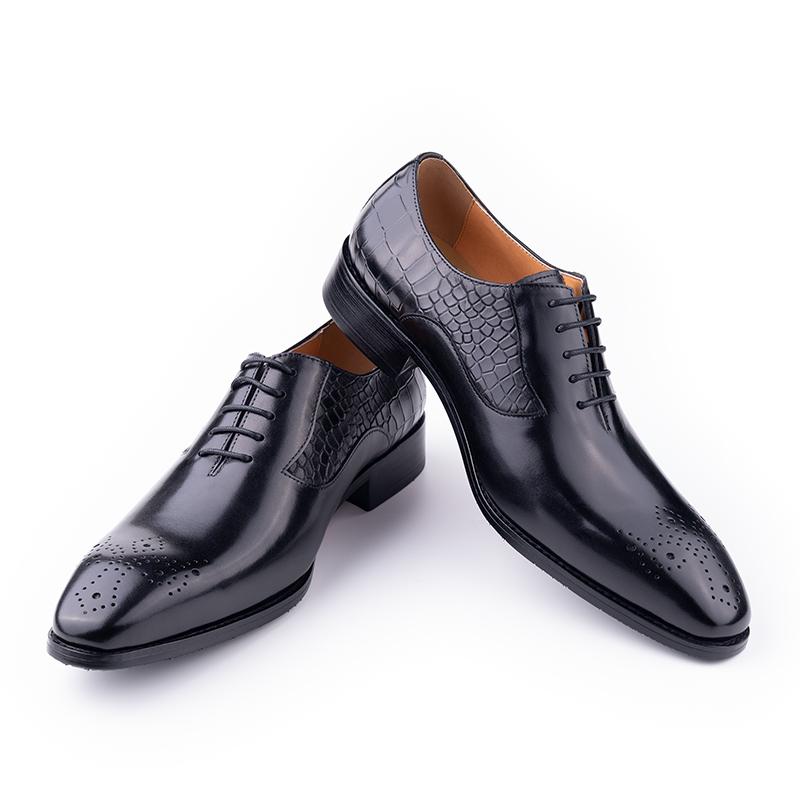 Fashion YAOLIDA Men Shoes Top Layers Leather Handmade Wedding Office Business Dress Footwear Latest Design Oxfords Preminum Leather Shoe