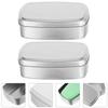 3 Pcs Soap Boxes 100ml Food Grade Square Aluminum Balm Container Removable Lid for Handmade Storage Travel Portable