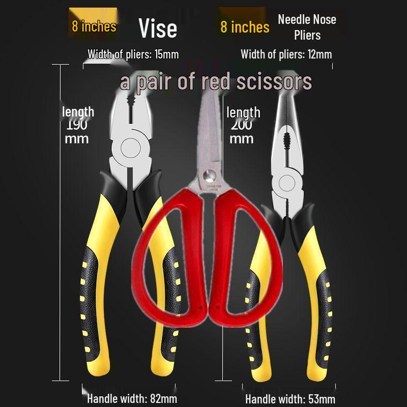 **2-Piece Multifunctional Industrial Needle-Nose Pliers Set - Labor-Saving Universal Wire Hand Tools**