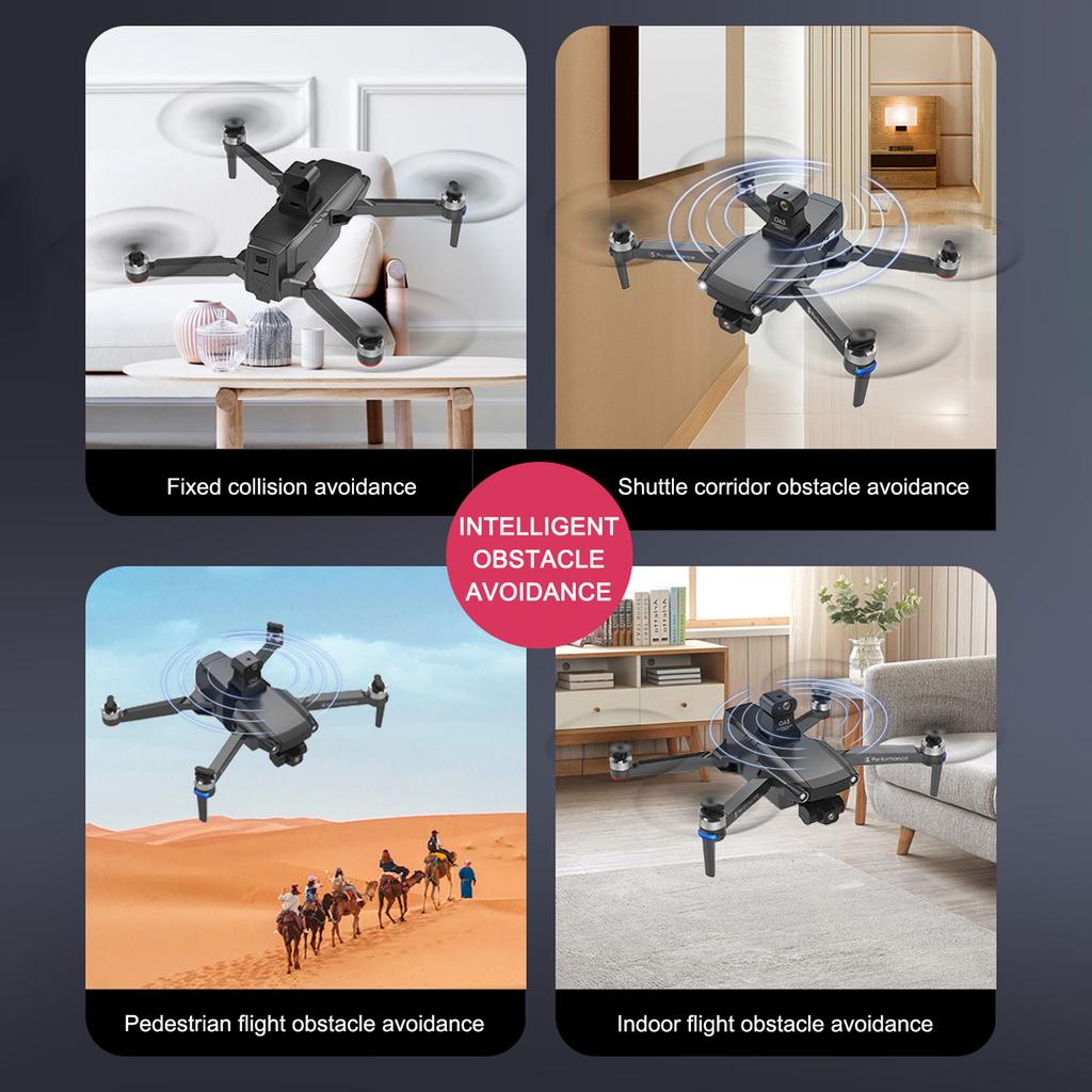 GPS RC Drone with Camera 4K 5G Wifi 3-    35mins   Time Brushless Quadcopter Obstacle Avoidance Fly Around with Storage Bag 2 Battery