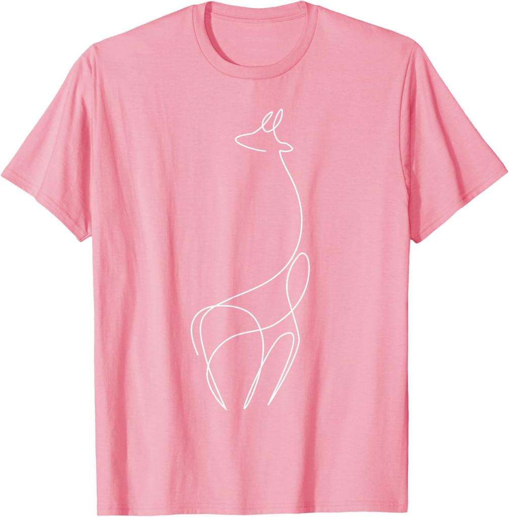 Minimalist Giraffe Tshirt Minimalism Outline Lineart Tee TShirt Unisex Summer Streetwear Tops Cotton Graphic T Shirts