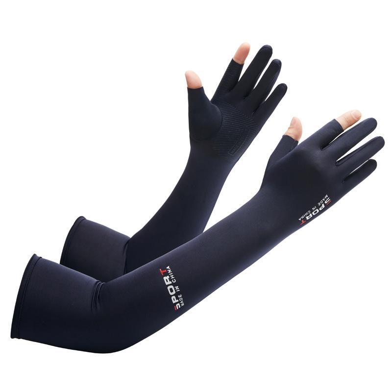 Ice Silk Sunscreen Sleeves, the Same Style for Men and Women, Outdoor Sports Cycling, Driving, Thin Breathable, Non-slip and Sweat-proof Finger Gloves
