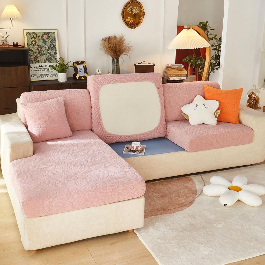 Solid Color Jacquard Sofa Seat Cover Four Seasons Universal Thickened Anti-Scratching Dust Cover All-Inclusive Non-Slip Imperial Concubine Combination