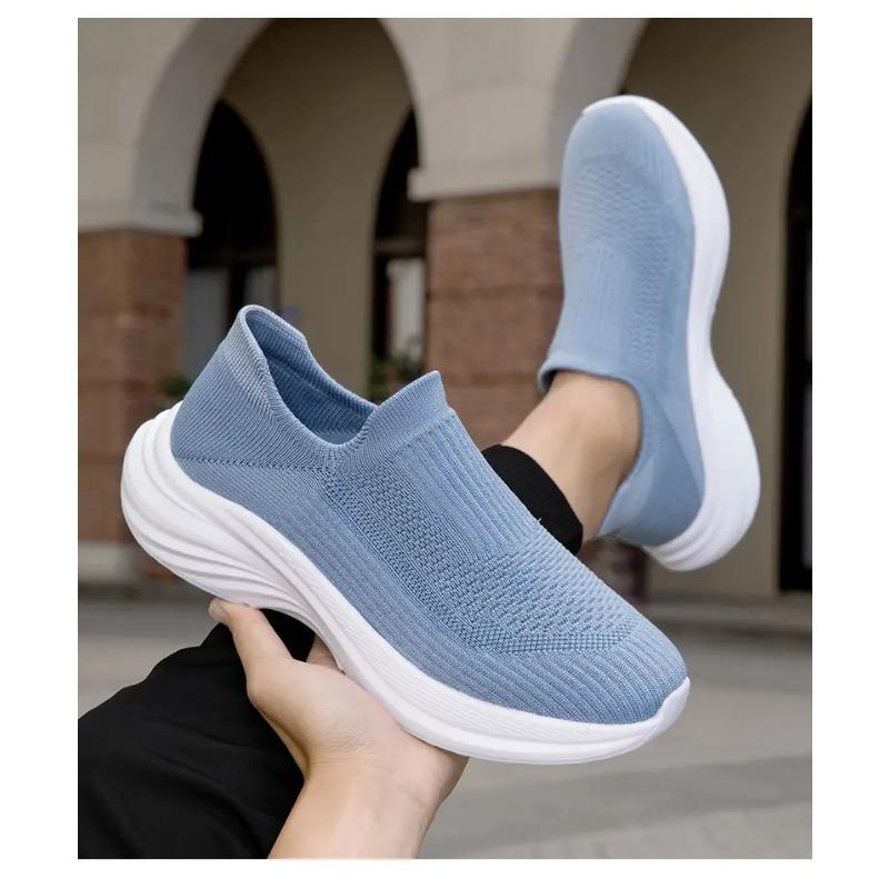 Мужские вязаные слипоны Легкие дышащие повседневные кроссовки для ходьбы 39