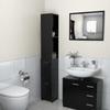 VidaXL Bathroom Cabinet, Storage Column, Toilet Cupboard, Freestanding Furniture for Home Interior, Black Wood 808432