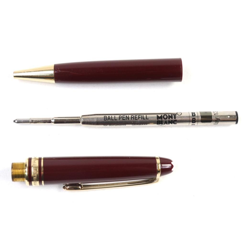 Very Good MONTBLANC Ballpoint pen Meisterstck Logo engraved White Star Twist style Used