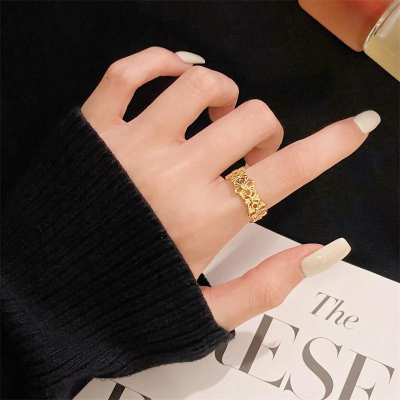 Retro Court Style Open Ring, Colorful Treasure, High-End Sense, Fashion Niche Design Sense, Medieval Ring, Index Finger Ring