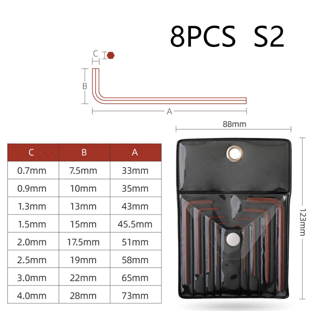 Compact Steel Hex Spanner Set Mini Hex Keys Wrench 8pcs 0 7mm 4mm High Hardness and Torque for Various Work Needs