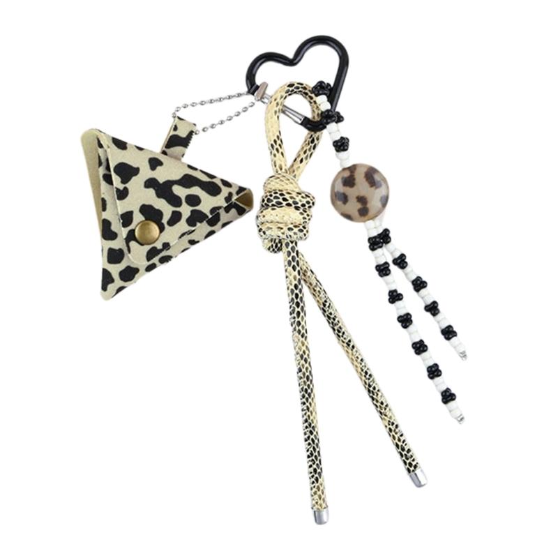 Прекрасный брелок-подвеска с леопардовым принтом, брелок для ключей, брелок с плетеной веревкой для рюкзака, сумки, кошелька, украшения