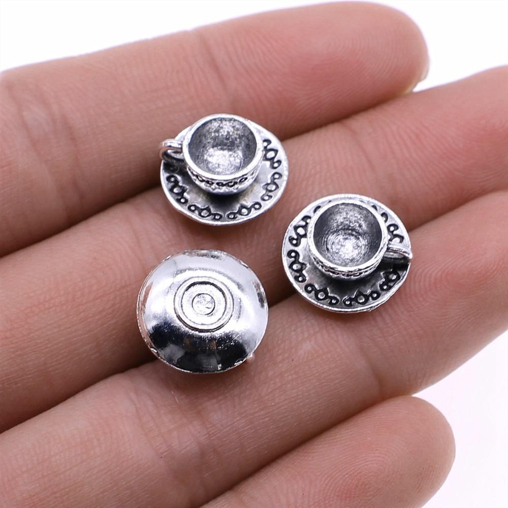 10pcs Antique Silver Color 3D Kettle Charm Pendants Jewelry Accessories 3D Flagon Charms 3D Teapot Charms