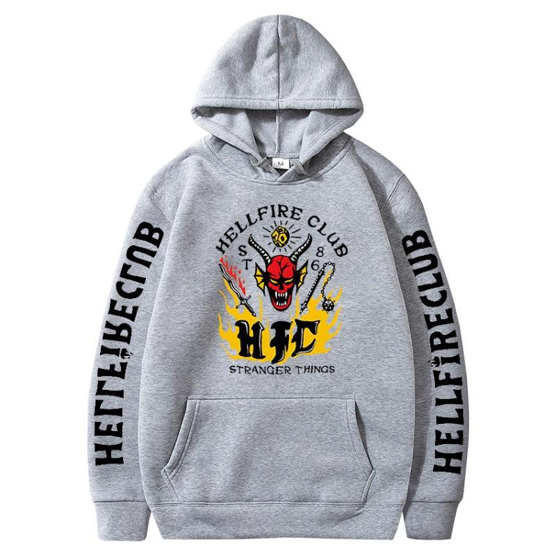 

Stranger Things Printed pullover hoodie with fleece jacket sweatshirt L сірий колір