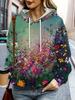 3D retro floral tie dye printed pullover women's autumn and winter long sleeve hooded warm hoodie S-3XL big size fashion pullove