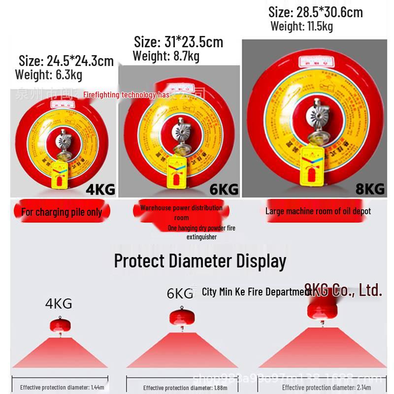 Automatic Temperature-Sensing Dry Powder Fire Extinguisher Ball (6kg/4kg/8kg)
