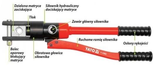 Hydraulický ruční lis pro krimpování svorek 10-120mm2 / YT-22860 / YATO