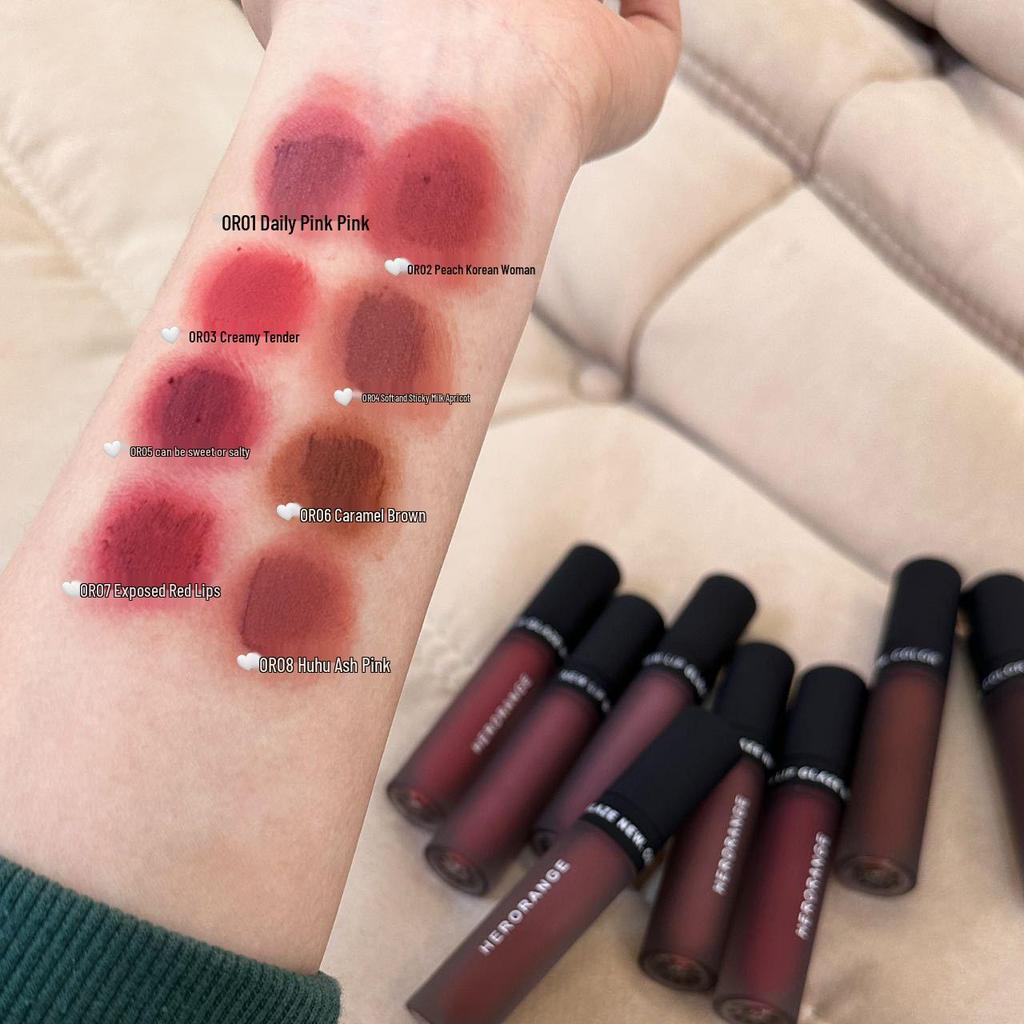 Frame Post Romantic Lip Mud Set - Soft Matte Velvet, Easy-Apply, Natural Whitening Lipstick