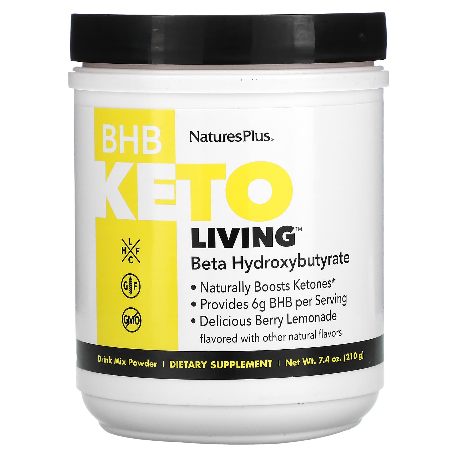 

NaturesPlus, BHB Keto Living, ягідний лимонад, 7,4 унції (210 г)