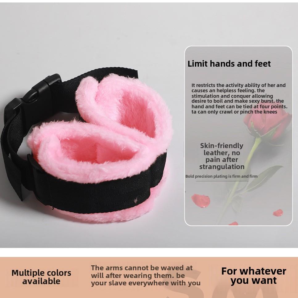 Adult Binding Anti Stripping Plush Black Handcuffs Red Pink Purple Sm Toy Couple Hand Binding Sex Toy for Sexual Use